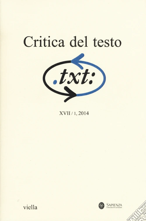 Critica del testo. Vol. 17/1