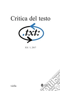 Critica del testo (2017). Vol. 20/1 libro