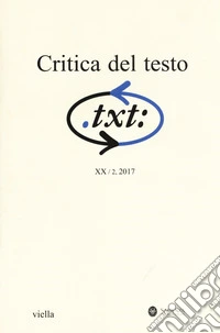 Critica del testo (2017). Vol. 20/2 libro
