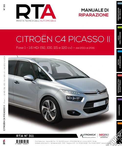 Citroën C4 Picasso II. Fase 1. 1.6 HDi (92, 100, 115 e 120 cv). Dal 2013 al 2016
