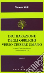 Dichiarazione degli obblighi verso l'essere umano libro