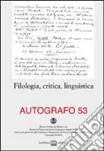 Filologia, critica, linguistica libro