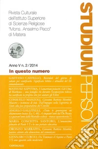 Studium personae. Rivista culturale dell'Istituto superiore di scienze religiose Mons. A. Pecci di Matera (2014). Vol. 2 libro