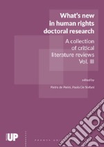 What's new in human rights doctoral research. A collection of critical literature reviews. Vol. 3 libro