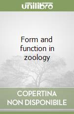 Form and function in zoology libro