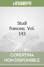 Studi francesi. Vol. 143 libro
