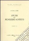 Studi sul pensiero antico (1938) libro di Bignone Ettore