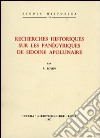 Recherches historiques sur les panégyriques de Sidoine Apollinaire (1942) libro