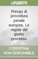 Principi di procedura penale europea. Le regole del giusto processo libro