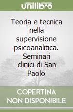 Teoria e tecnica nella supervisione psicoanalitica. Seminari clinici di San Paolo libro