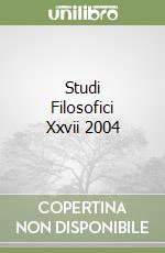 Studi Filosofici Xxvii 2004 libro