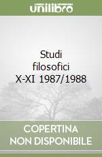 Studi filosofici X-XI 1987/1988 libro
