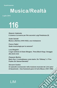 Musica/realtà (2018). Vol. 116: Luglio libro