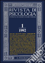 Rivista di psicologia (1992). Vol. 1 libro