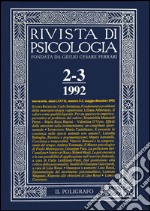 Rivista di psicologia (1992). Vol. 2-3 libro