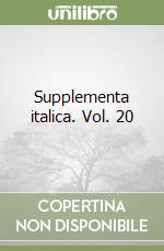 Supplementa italica. Vol. 20