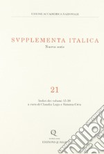 Supplementa italica. Vol. 21: Indici dei volumi 15-20 libro