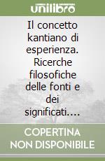 Il concetto kantiano di esperienza. Ricerche filosofiche delle fonti e dei significati. Con un'appendice sulla nozione platonico-aristotelica