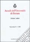 Annali dell'Università di Ferrara. Sezione lettere (2003). Vol. 4 libro