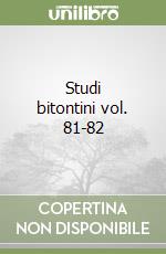 Studi bitontini vol. 81-82 libro