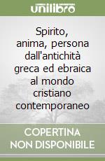 Spirito, anima, persona dall'antichità greca ed ebraica al mondo cristiano contemporaneo libro