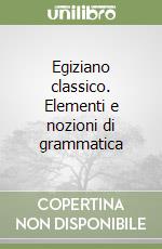 Egiziano classico. Elementi e nozioni di grammatica libro