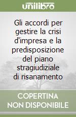 Gli accordi per gestire la crisi d'impresa e la predisposizione del piano stragiudiziale di risanamento