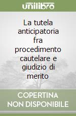 La tutela anticipatoria fra procedimento cautelare e giudizio di merito libro