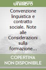 Convenzione linguistica e contratto sociale. Note alle Considerazioni sulla formazione originaria delle lingue di Adam Smith