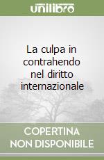 La culpa in contrahendo nel diritto internazionale libro