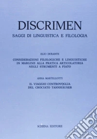 Discrimen. Saggi di linguistica e filologia libro