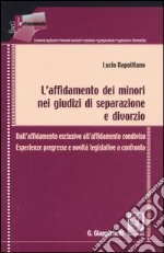 L'affidamento dei minori nei giudizi di separazione e divorzio. Dall'affidamento esclusivo all'affidamento condiviso. Esperienze pregresse e novità legislative...