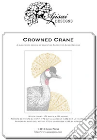 Crowned crane. Blackwork design libro