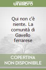 Qui non c'è niente. La comunità di Gavello ferrarese