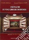 Cronache di voci liriche modenesi libro