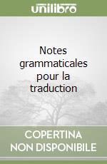 Notes grammaticales pour la traduction libro