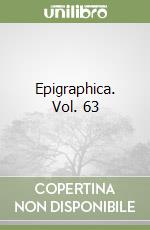 Epigraphica. Vol. 63 libro