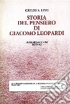 Storia del pensiero di Giacomo Leopardi libro