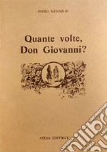 Quante volte, Don Giovanni? Il catalogo di Don Giovanni, da Tirso al Romanticismo