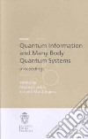 Quantum information and many body quantum systems-proceedings libro