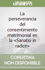 La perseverancia del consentimiento matrimonial en la «Sanatio in radice» libro