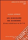 Un Discours de sagesse. Étude éxégétique de SG 7-8 libro