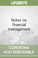 Notes on financial management libro