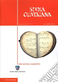Studia Oliveriana. Quarta serie. Vol. 5-6 libro