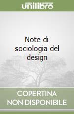 Note di sociologia del design libro