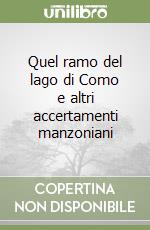 Quel ramo del lago di Como e altri accertamenti manzoniani libro