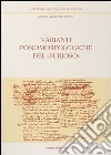 Varianti fonomorfologiche del «Furioso». Vol. 1 libro