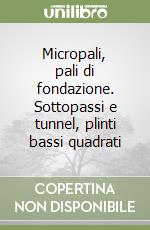 Micropali, pali di fondazione. Sottopassi e tunnel, plinti bassi quadrati libro