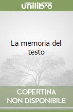 La memoria del testo libro