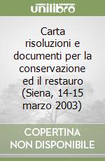 Carta risoluzioni e documenti per la conservazione ed il restauro (Siena, 14-15 marzo 2003)